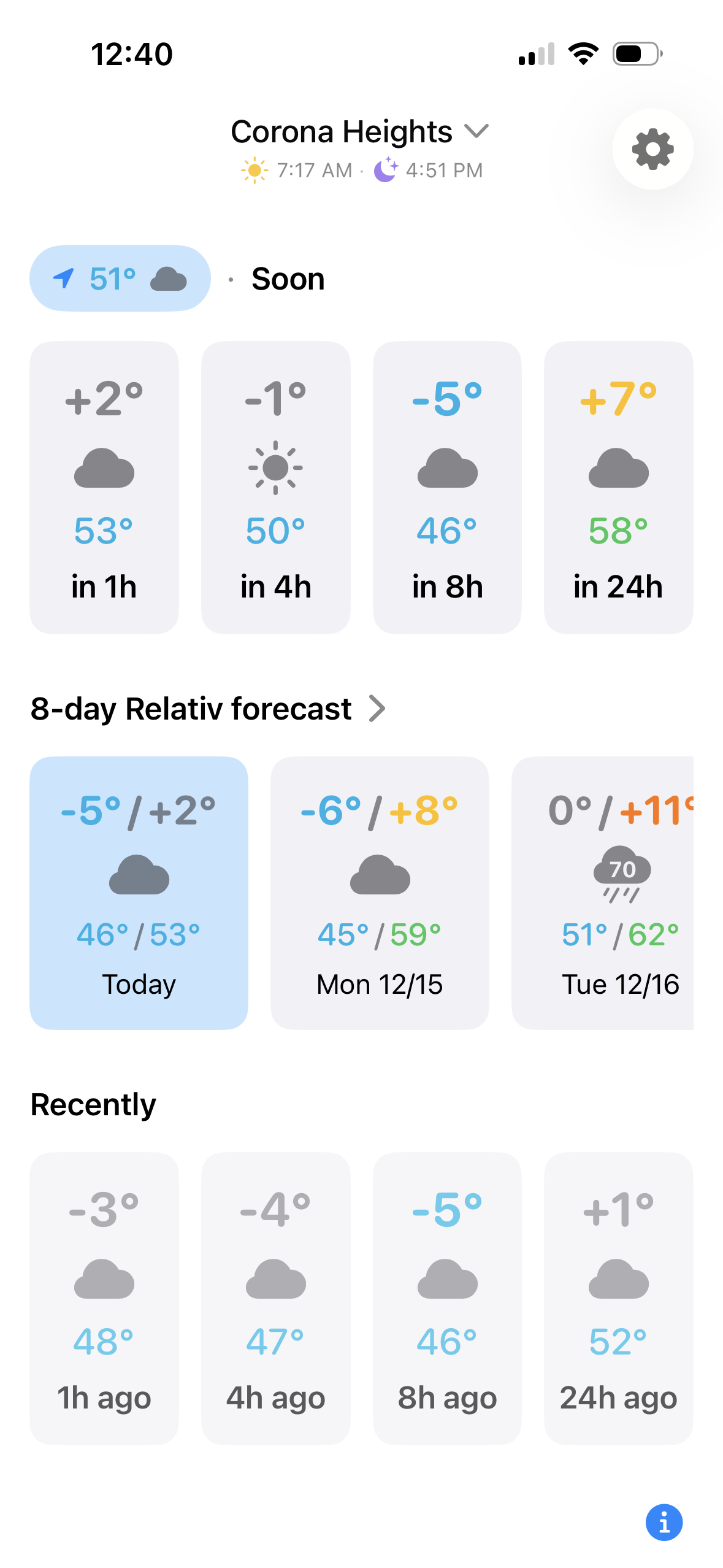 Relativ app - Light mode