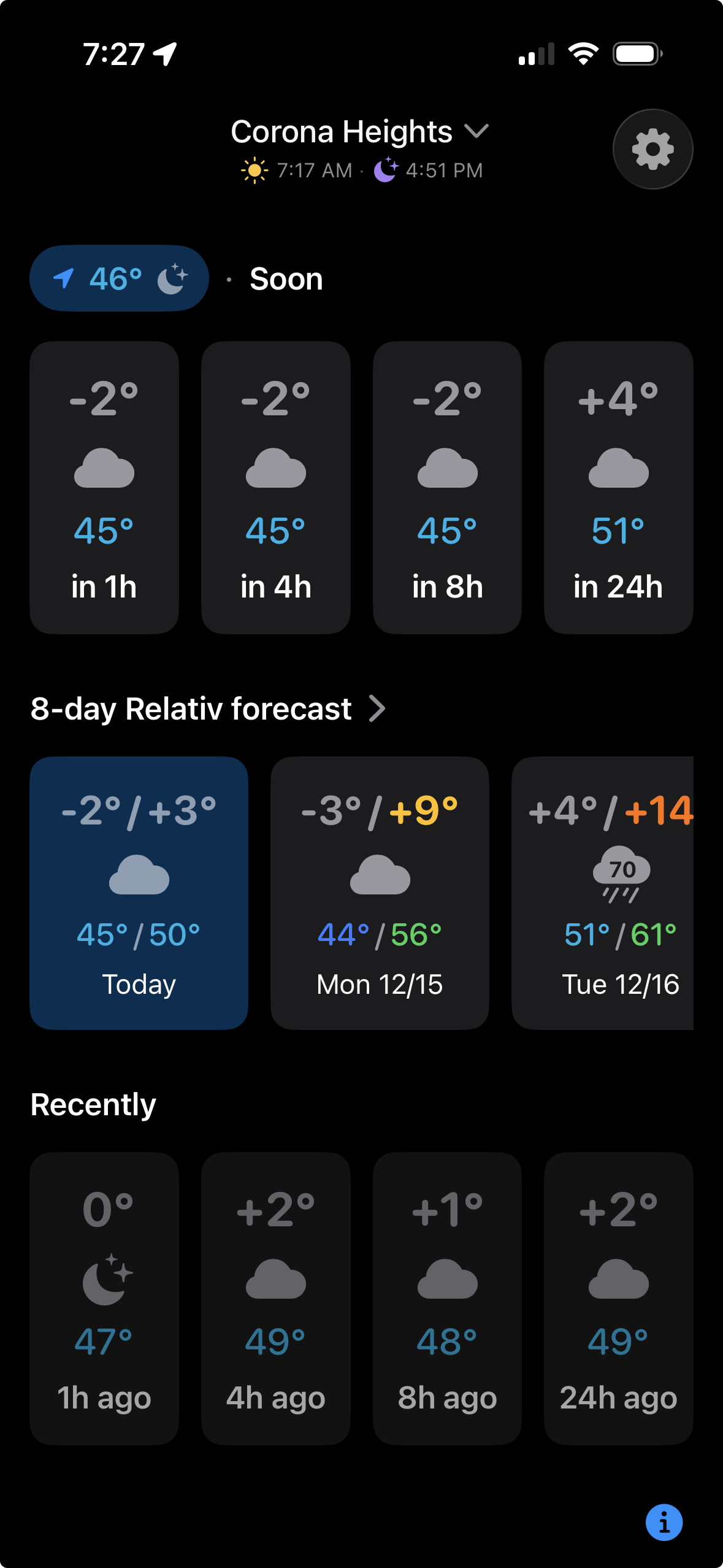 Relativ app - Dark mode
